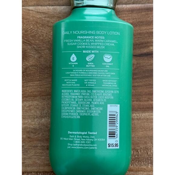 Bath & Body Works Vanilla Bean Noel Daily Nourishing Body Lotion- 8oz - Picture 2 of 3